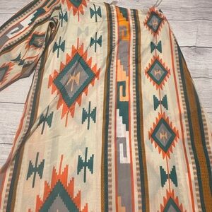 Juniors Yahada One Shoulder Dress - Orange, Green, Cream M